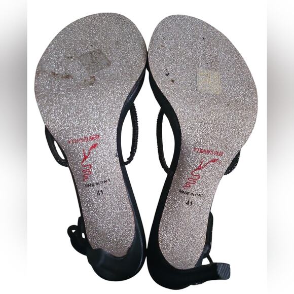 Rene Caovilla CLEO BLACK SANDAL Heels 80 EU41 - Picture 12 of 12